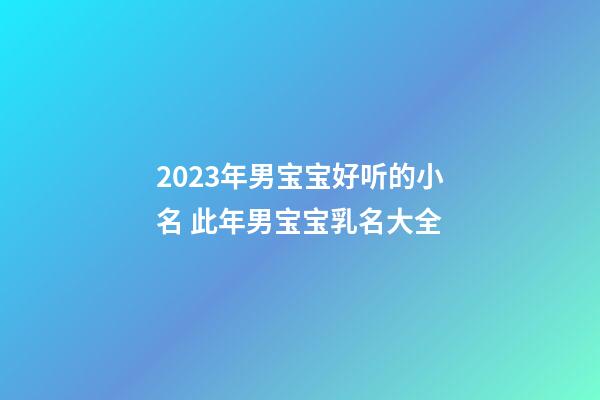 2023年男宝宝好听的小名 此年男宝宝乳名大全